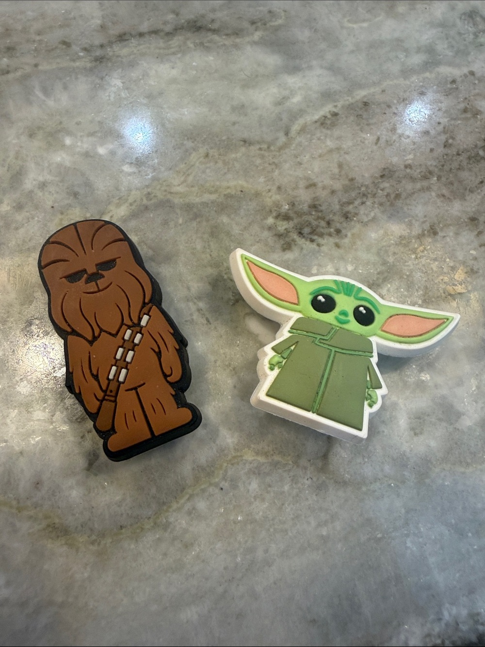 Star Wars-Inspired Kids Shoe Charms - Grogu (Green) & Wookiee (Brown) Set